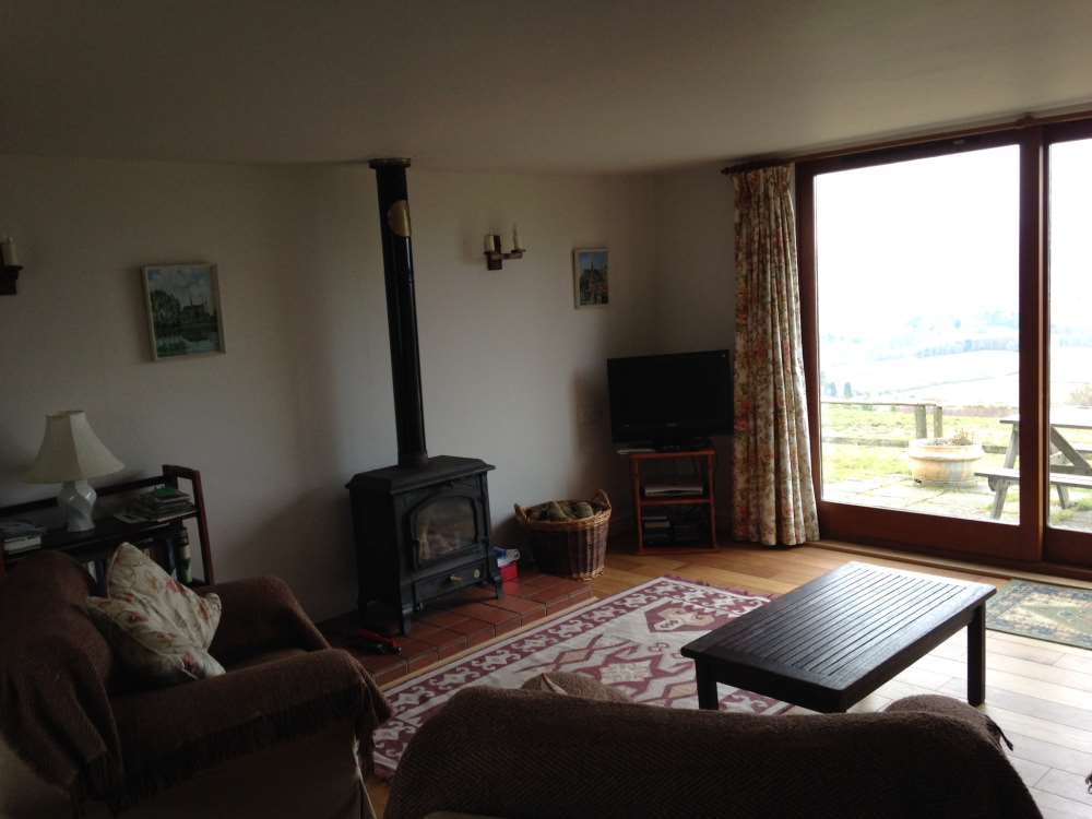 Inside Hafod - Sitting Room and Woodburner.